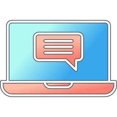 Çevrimiçi İletişim simgesi vektör illüstrasyonu