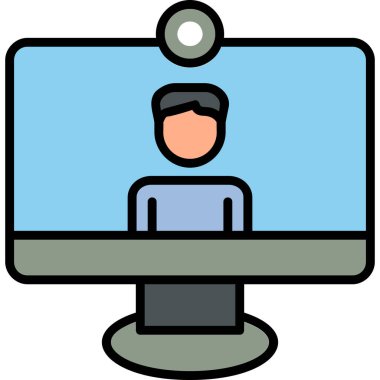 Video Arama simgesi, düz tasarım