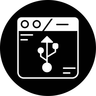 usb merkez simgesi, vektör illüstrasyonu basit tasarım