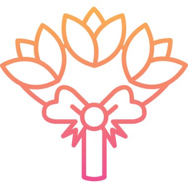 Çiçek buketi. Web simgesi basit illüstrasyon