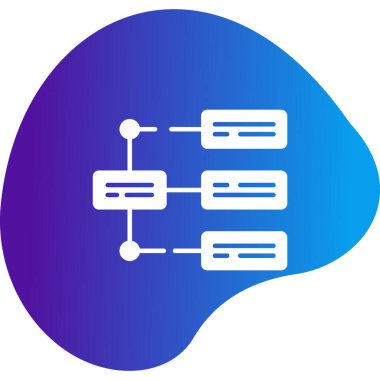 İş diyagramı simgesi. Ağ şeması simgesi. Veritabanı sembolü, vektör illüstrasyonu