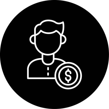 Yatırımcı. Web simgesi basit illüstrasyon