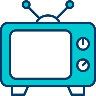 televizyon simgesi, basit vektör illüstrasyonu