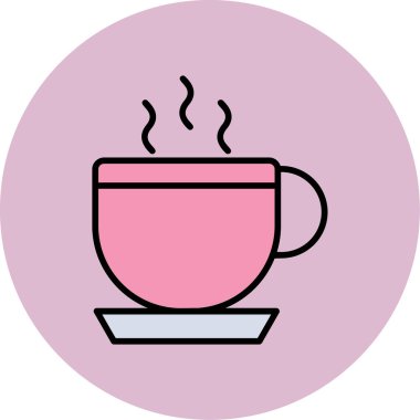 Kahve Kupası web simgesi, vektör çizim 