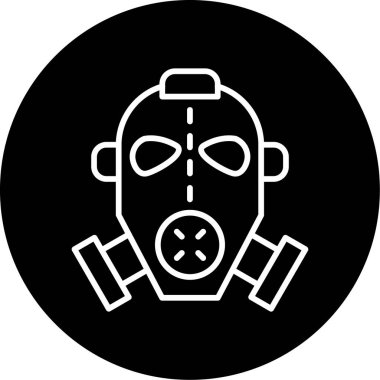 Gaz Maskesi ağ simgesi, vektör illüstrasyonu 