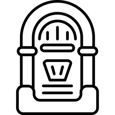 Müzik kutusu simgesi, vektör illüstrasyonu