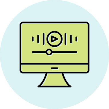 Müzik Video simgesinin vektör illüstrasyonu