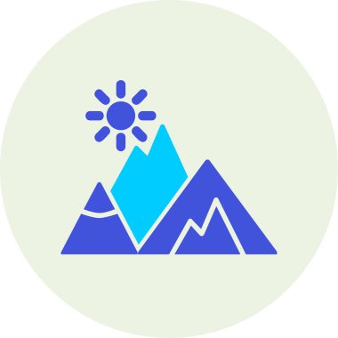 Dağlar. Web simgesi basit illüstrasyon  
