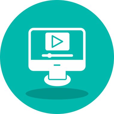 Video oynatıcı ikon vektör illüstrasyonu 