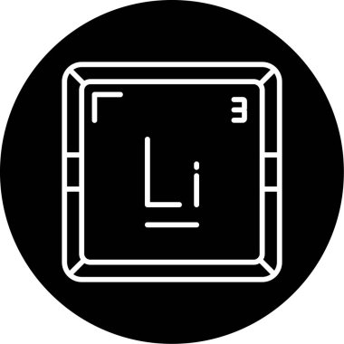 Lityum Li kimyasal element simgesi. Periyodik tablonun kimyasal elementi. Atom numarası ile imzala
