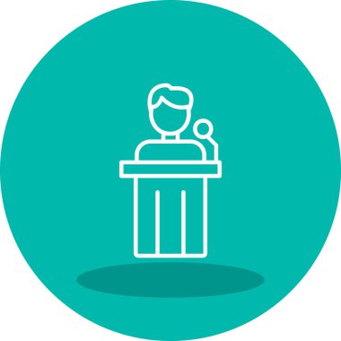 Siyaset ikonu. Web için basit bir konferans vektör simgesi çizimi