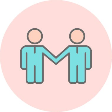 Ortaklık web simgesi basit illüstrasyon