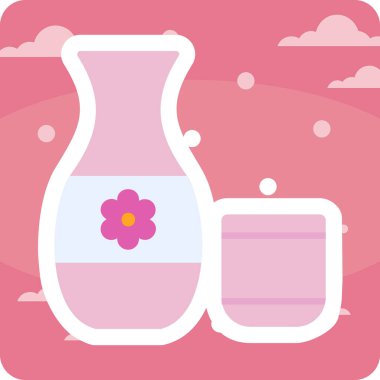 Kavanoz ikon vektör illüstrasyonunda alkol sakesi