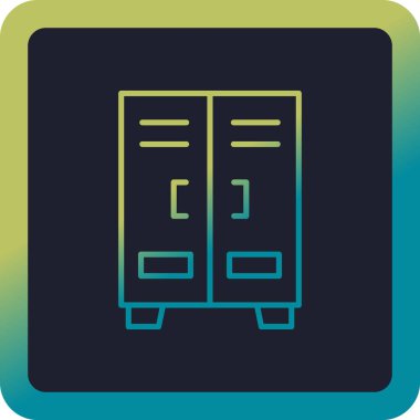 Dolap. Web simgesi basit illüstrasyon  