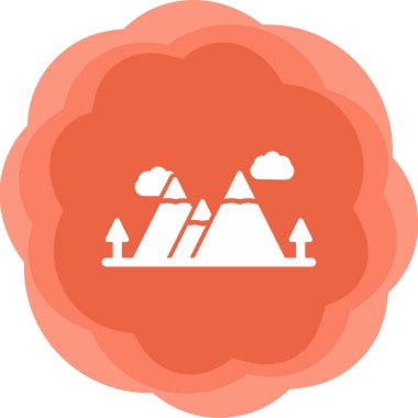 dağ tepesi ikonu vektör illüstrasyonu 