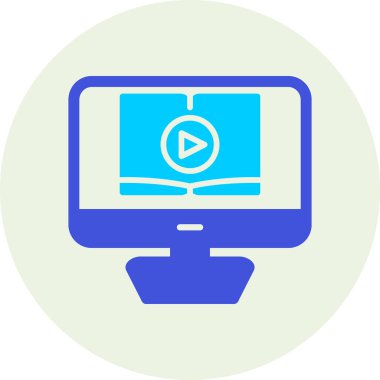 Video dersi için. Web simgesi basit illüstrasyon