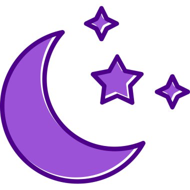 Yıldızlı ay. Web simgesi basit illüstrasyon 