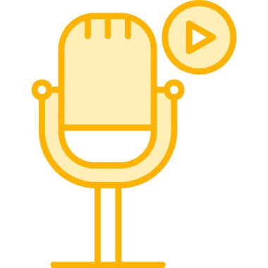 Podcast ikon vektör resimlemesini oynat