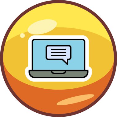 Çevrimiçi İletişim simgesi vektör illüstrasyonu