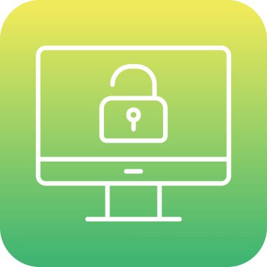 Güvenli olmayan bilgisayar vektör simgesi modern basit illüstrasyon