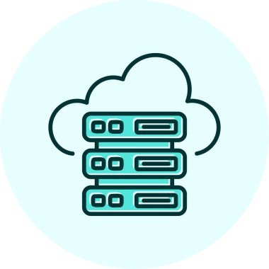 Bulut Sunucusu simgesi, vektör illüstrasyonu basit tasarım