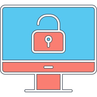 Güvenli olmayan bilgisayar vektör simgesi modern basit illüstrasyon