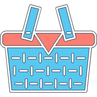 piknik sepeti simge vektör çizim