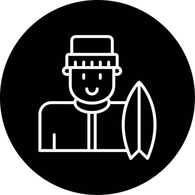 Sörfçü. Web simgesi basit illüstrasyon