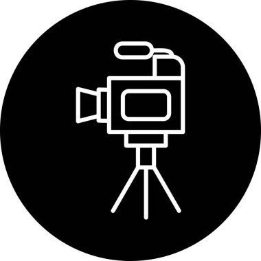 Film kamerası. Web simgesi basit illüstrasyon 