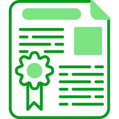 Lisans sertifikası simgesi, vektör illüstrasyonu basit tasarım