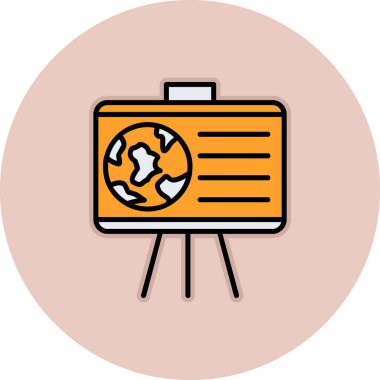 Coğrafya web simgesi, vektör illüstrasyonu