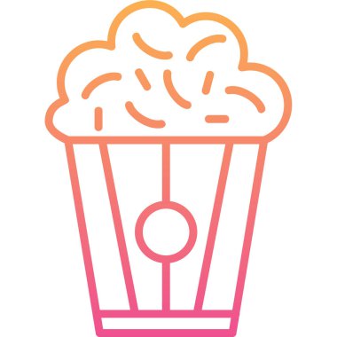 Patlamış mısır. Web simgesi basit illüstrasyon                                  