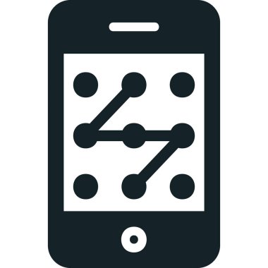 Mobil Desen Kilit simgesi, vektör illüstrasyonu