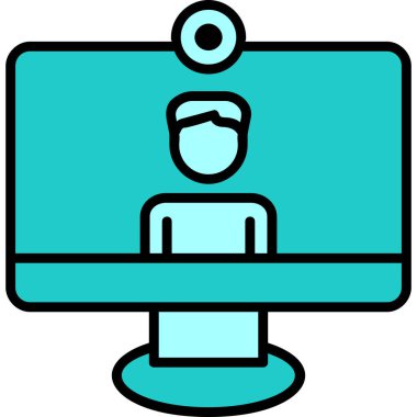 Video Arama simgesi, düz tasarım