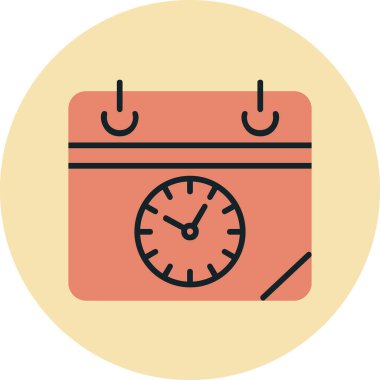 Zamanlama simgesi, vektör illüstrasyonu