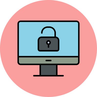 Güvenli olmayan bilgisayar vektör simgesi modern basit illüstrasyon