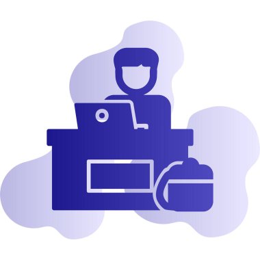 ofis çalışanı simgesi vektör illüstrasyon