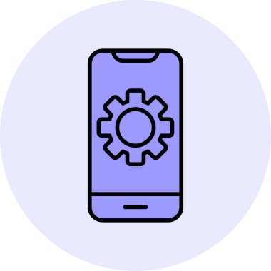 akıllı telefon ayarlama web simgesi vektör çizimi 