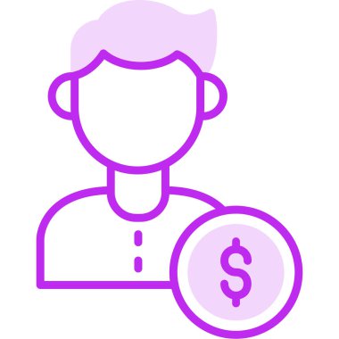 Yatırımcı. Web simgesi basit illüstrasyon