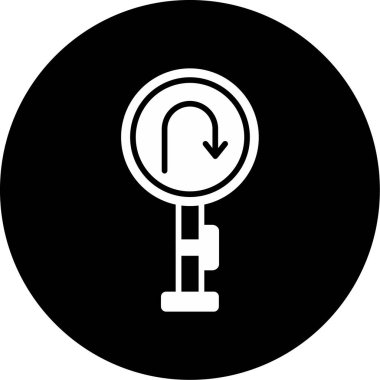 U Dönüş simgesi vektör illüstrasyonu         