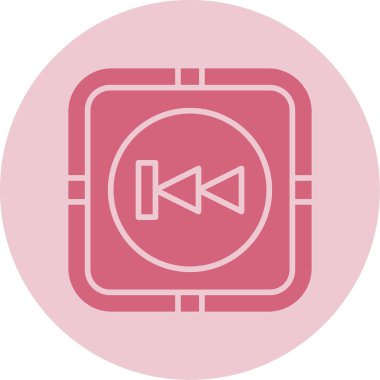 Önceki düğme simgesi, vektör illüstrasyonu basit tasarım