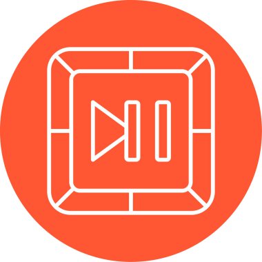 Duraklat düğmesini çal, simge. Web için vektör illüstrasyonu