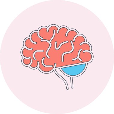 Beyin. Web simgesi basit illüstrasyon 