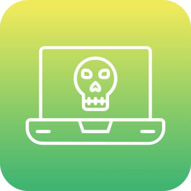 Laptop vektör çiziminde ölü kafatası simgesi
