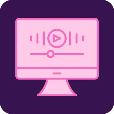 Müzik Video simgesinin vektör illüstrasyonu