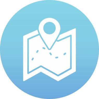 harita simgesinin vektör illüstrasyonu 