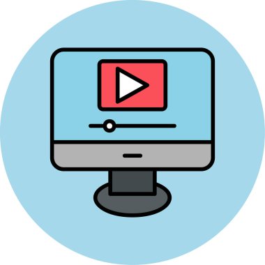 Video oynatıcı ikon vektör illüstrasyonu 