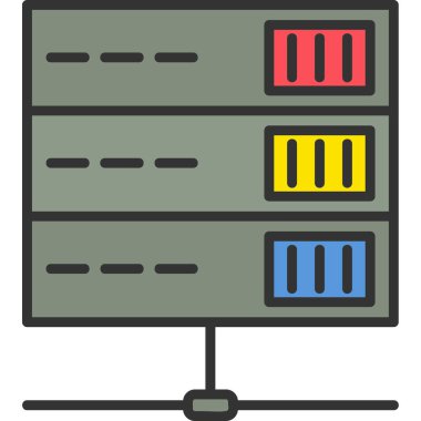 bilgisayar sunucu simgesi, vektör illüstrasyonu basit tasarım