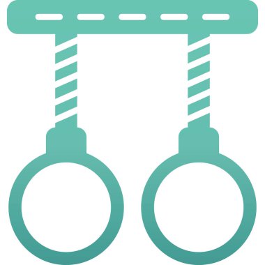 Modern Jimnastik Halkaları simgesinin vektör çizimi            