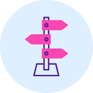 yön işareti simgesi, vektör illüstrasyonu 